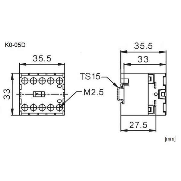 Micro Contactor 4NO, 2,2kW, 5A, 400VAC image 2