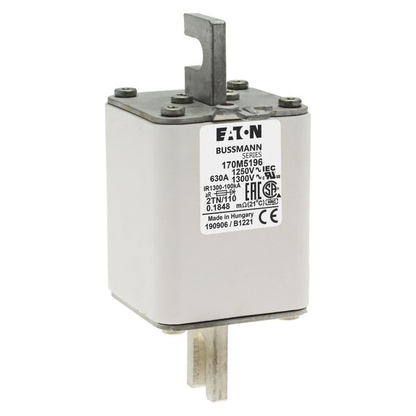 Fuse-link, high speed, 630 A, AC 1250 V, size 2, 61 x 75 x 138 mm, aR, DIN, IEC, type T indicator image 10