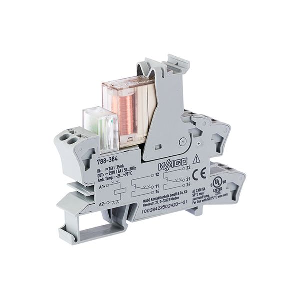 Relay module with driven contacts Nominal input voltage: 24 VDC 2 chan image 4