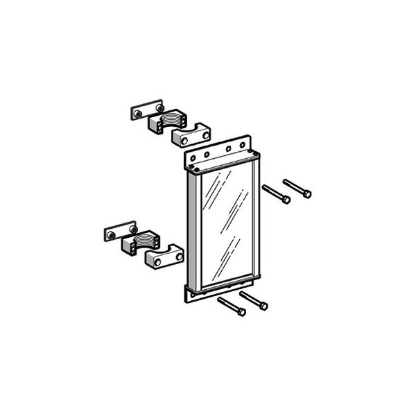 90° mirror adaptor with rotatable fixings - stainless steel - 1461 mm image 1