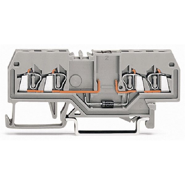 Component terminal block 4-conductor with diode 1N4007 gray image 1