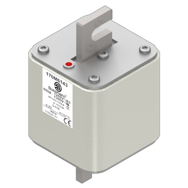 Fuse-link, high speed, 2200 A, AC 550 V, size 3, 91 x 76 x 52 mm, aR, IEC, single indicator image 2