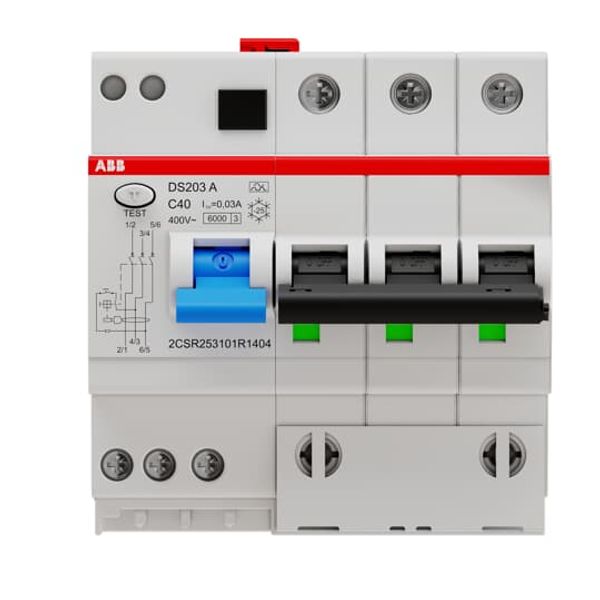 DS203 A-C40/0.03 Residual Current Circuit Breaker with Overcurrent Protection image 1