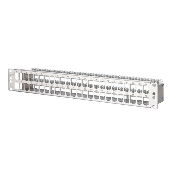 Modul 19 inch module frame 1.5RU 48 port stainless steel unequipped image 1