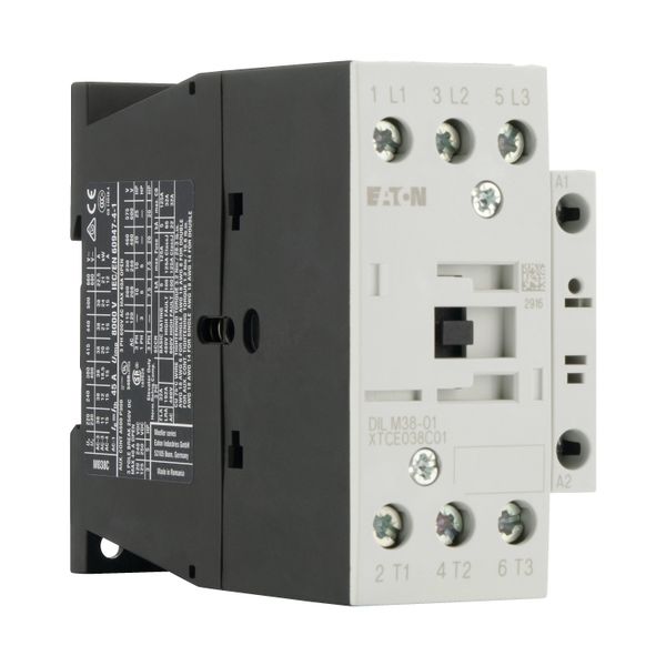 Contactor, 3 pole, 380 V 400 V 18.5 kW, 1 NC, RDC 24: 24 - 27 V DC, DC operation, Screw terminals image 17