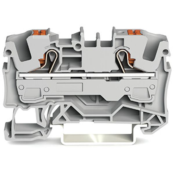 2-conductor through terminal block with push-button 6 mm² gray image 2