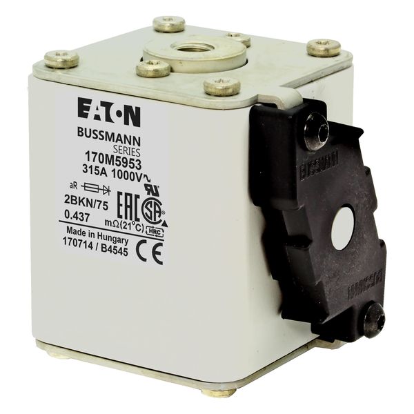 Fuse-link, high speed, 315 A, AC 1000 V, size 2, 59 x 77 x 75 mm, aR, IEC, UL, single indicator image 11