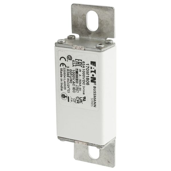 Fuse-link, high speed, 63 A, DC 1000 V, size 000, 24 x 36 x 115 mm, aR, IEC image 10