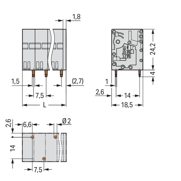 PCB terminal block 6 mm² Pin spacing 7.5 mm gray image 4