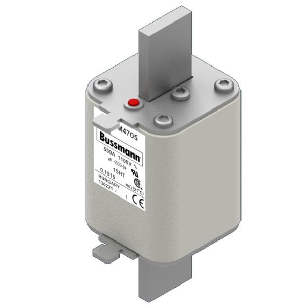 Fuse-link, high speed, 550 A, AC 1100 V, size 1, 53 x 63 x 135 mm, aR, IEC, single indicator image 1