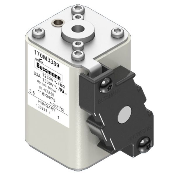 Fuse-link, high speed, 63 A, AC 1250 V, compact size 1, 45 x 59 x 75 mm, aR, IEC, UL, single indicator image 4