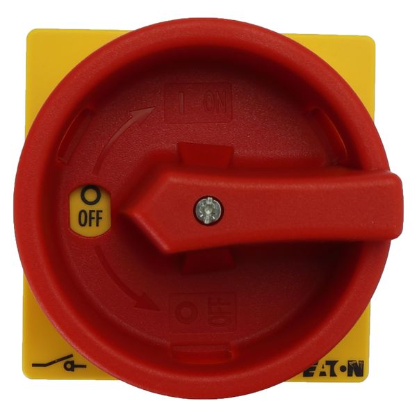 Main switch, P1, 40 A, rear mounting, 3 pole, 1 N/O, 1 N/C, Emergency switching off function, Lockable in the 0 (Off) position, With metal shaft for a image 12