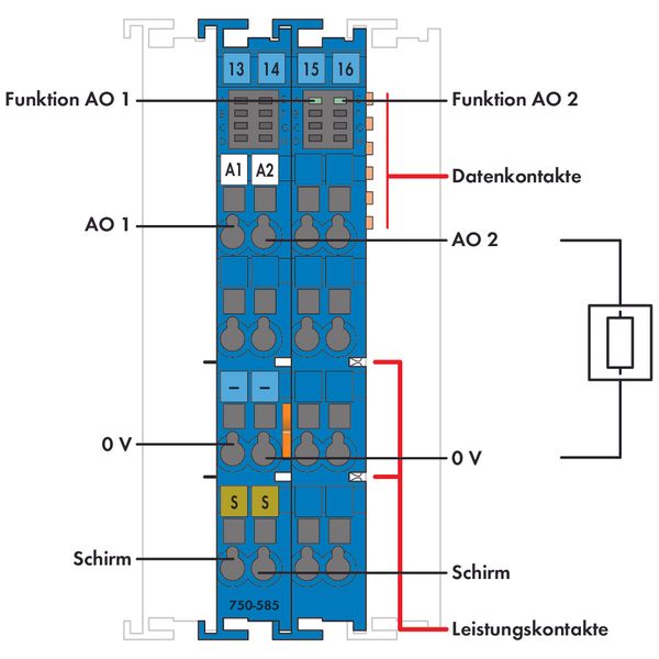 2-channel analog output 0 … 20 mA Intrinsically safe blue image 5