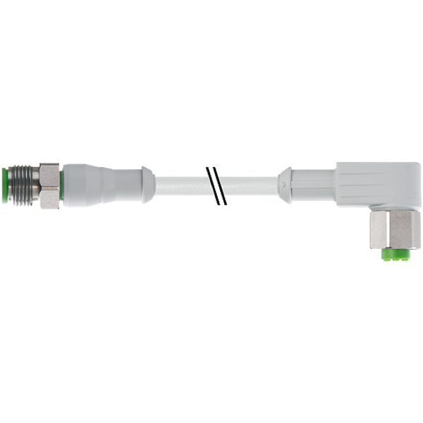 M12 male 0° / M12 female 90° A-cod. F&B PVC 4x0.34 gy UL/CSA 2m image 1