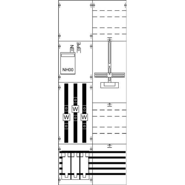 KA4244 Measurement and metering transformer board, Field width: 2, Rows: 0, 1350 mm x 500 mm x 160 mm, IP2XC image 5