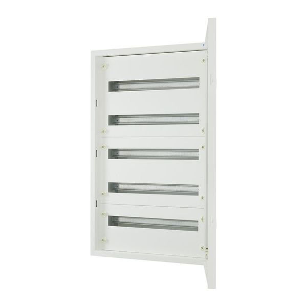 Complete flush-mounted flat distribution board, white, 24 SU per row, 5 rows, type E image 1