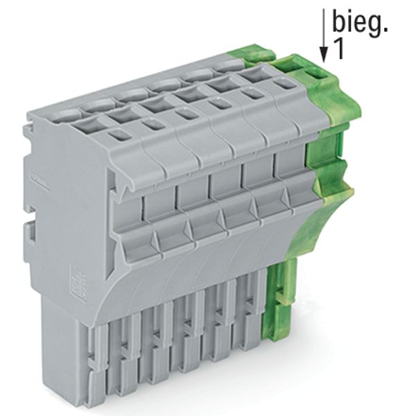 1-conductor female connector Push-in CAGE CLAMP® 4 mm² gray, green-yel image 1