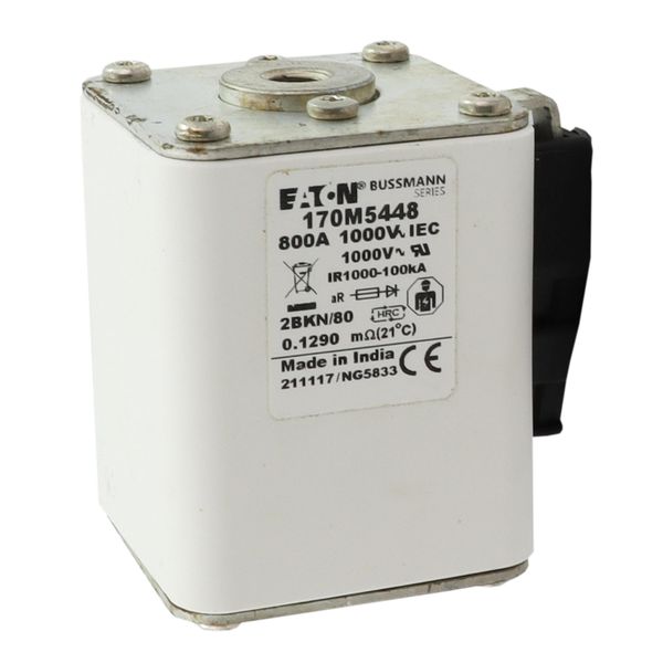 Fuse-link, high speed, 800 A, AC 1000 V, size 2, 61 x 77 x 81 mm, aR, IEC, UL, single indicator image 12