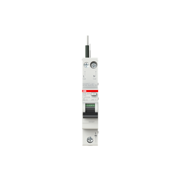 DSE201 C20 A30 - N Black Residual Current Circuit Breaker with Overcurrent Protection image 3