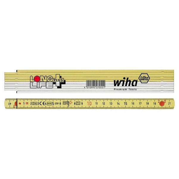 Longlife® Plus , folding ruler, 2 m, 10 blades. white image 3