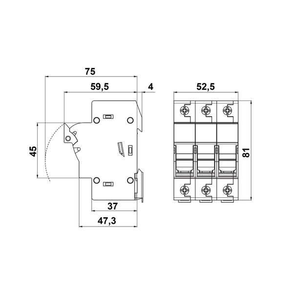 Fuse Carrier 3-pole, 32A, 10x38 with LED image 4