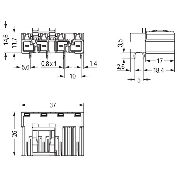 Plug for PCBs angled 4-pole pink image 6