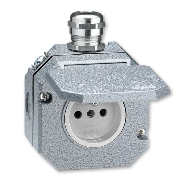 5518-2929 B Socket outlet with earthing pin, with hinged lid image 2