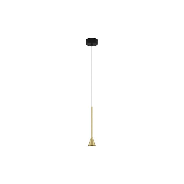 Triac Dimmable Black & Brass Gold Aluminium  LED 6 Watt 220-240 Volt  262Lm 3000K IP20  D: 6 H: 200 cm Adjustable Height image 1