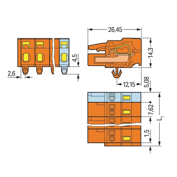 1-conductor female connector CAGE CLAMP® 2.5 mm² orange image 3