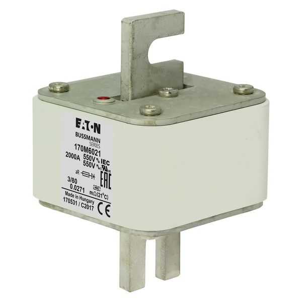 Fuse-link, high speed, 750 A, AC 1500 V, size 3, 74 x 96 x 112 mm, aR, IEC, single indicator image 13