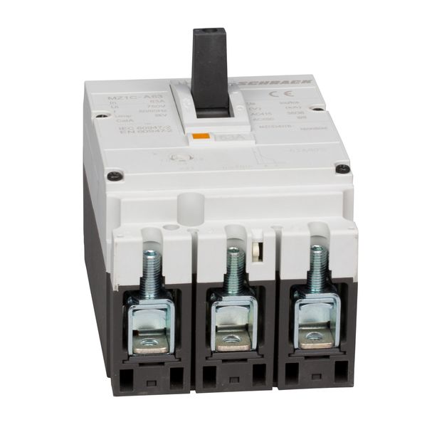 Moulded Case Circuit Breaker Type A, 3-pole, 36kA, 63A BT image 2