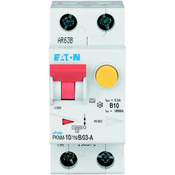 RCD/MCB combination, 10 A, 300 mA, MCB trip characteristic: B, 1p+N, RCD trip characteristic: A image 24