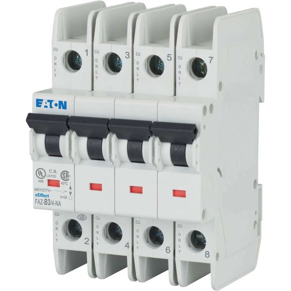 Miniature circuit breaker (MCB), 3 A, 4p, characteristic: B, NA image 7