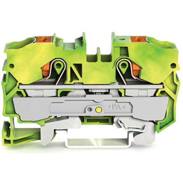2-conductor ground terminal block with push-button 10 mm² green-yellow image 3