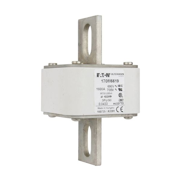 Fuse-link, high speed, 1600 A, AC 690 V, size 3, 76 x 92 x 135 mm, aR, IEC, UL image 2