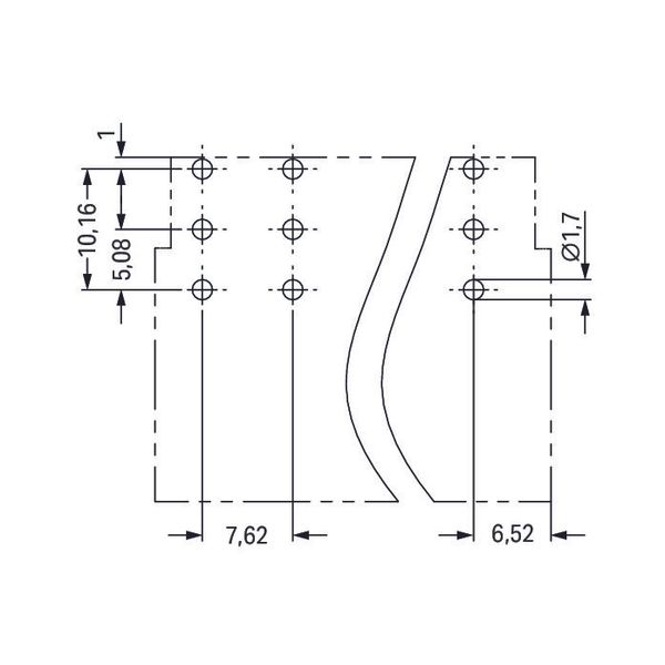 831-3625 THT male header; 1.0 x 1.2 mm solder pin; angled image 4