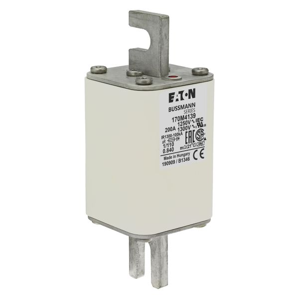 Fuse-link, high speed, 200 A, AC 1250 V, size 1, 53 x 66 x 138 mm, aR, DIN, IEC, single indicator image 10