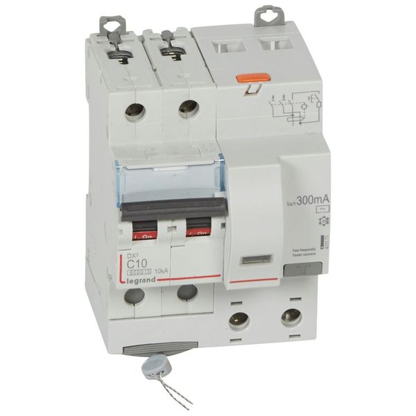 RCBO - DX³ 6000 -10 kA -2P-230 V~ -10 A -300 mA -AC type image 1