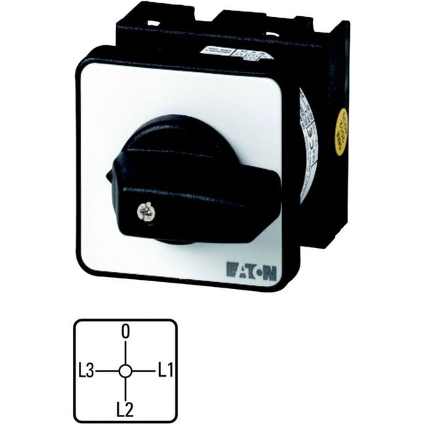 Ammeter selector switches, T0, 20 A, flush mounting, 3 contact unit(s), Contacts: 6, 90 °, maintained, With 0 (Off) position, L3-0-L1-L2, Design numbe image 3