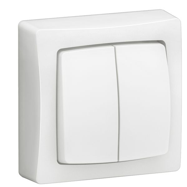 Single button push button with label holder Complete surface-mounted switchgear - White image 1