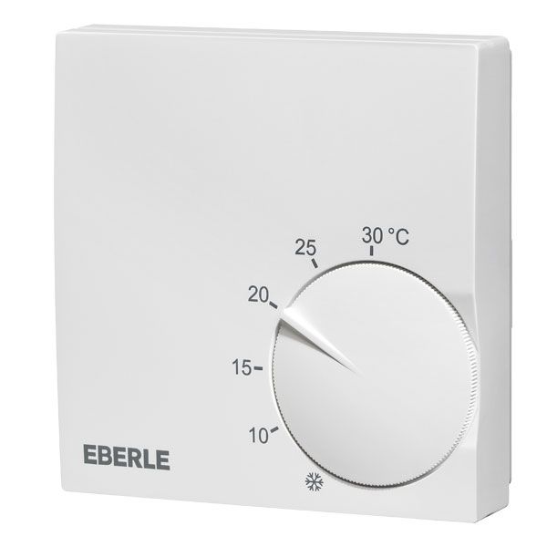 Active white room controller extra flat, 5-30C, AC 230V, 1 changeover contact, 5/5 A, RAL 9016 image 1