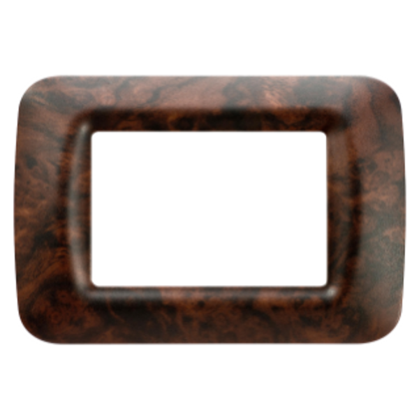 TOP SYSTEM PLATE - IN TECHNOPOLYMER - 3 GANG - ENGLISH WALNUT - SYSTEM image 1