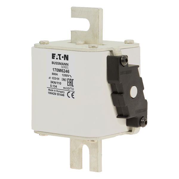 Fuse-link, high speed, 800 A, AC 1250 V, size 3, 76 x 92 x 139 mm, aR, DIN, IEC, single indicator image 7