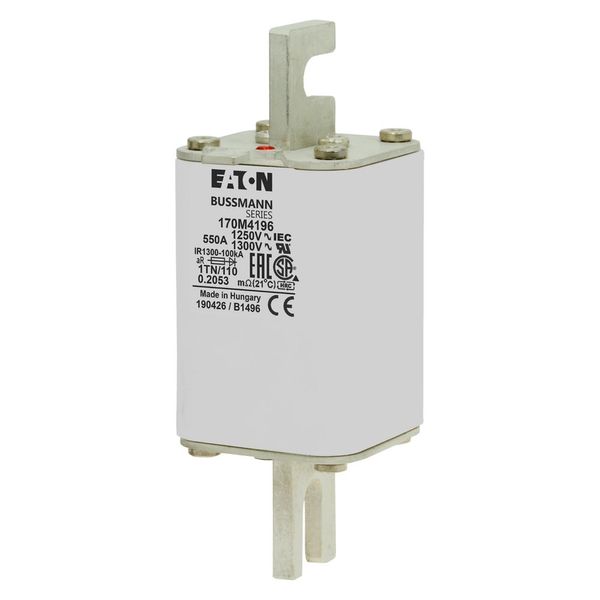 Fuse-link, high speed, 550 A, AC 1250 V, size 1, 53 x 66 x 138 mm, aR, DIN, IEC, type T indicator image 4