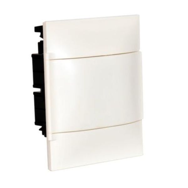 1x8 module recessed box without terminal block - white door - drywall image 1