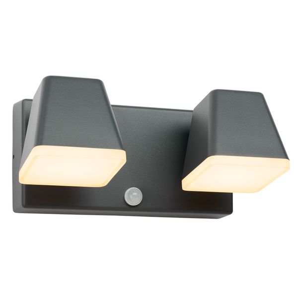 Zeta LED Square Double PIR 20W 1300lm 3000K IP54 anthracite image 1