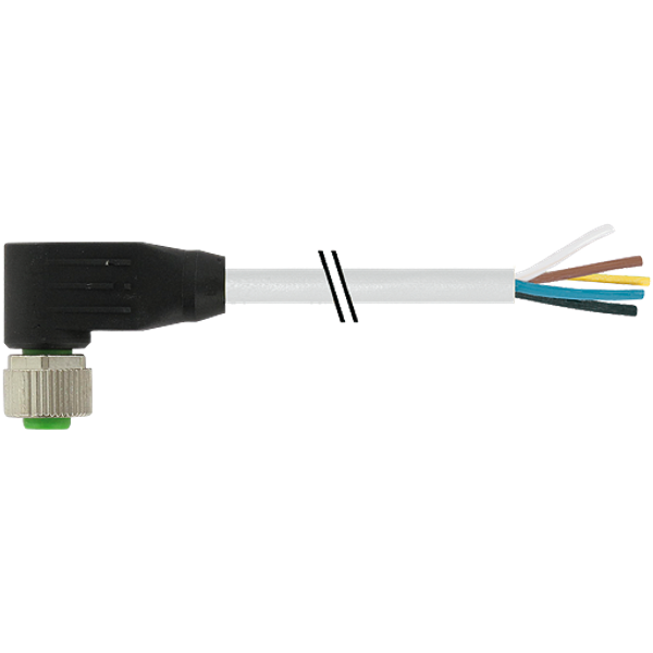 M12 female 90° A-cod. with cable PUR 2x1.5 gy UL/CSA+drag ch. 3m image 1