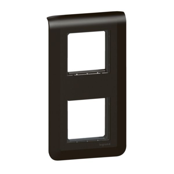 Mosaic plate with support for 2 x 2 vertical mounting modules - matt black image 1