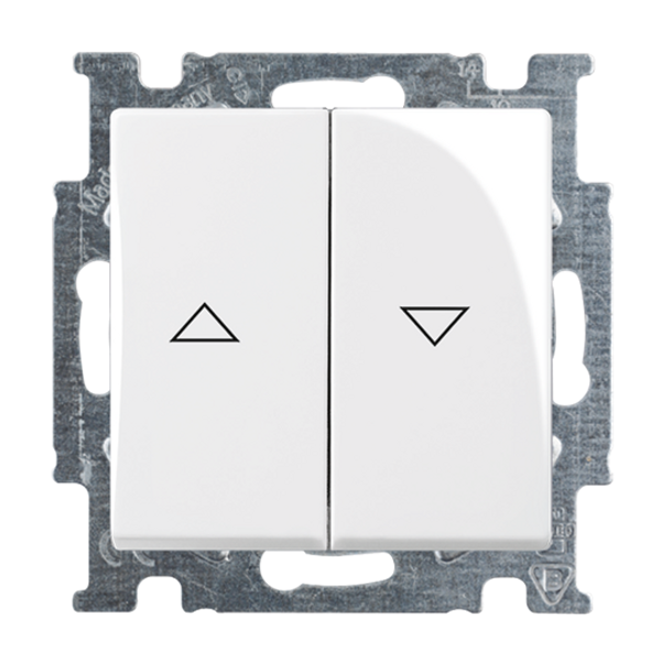 2026/4 UC-94-507 Cover Plates (partly incl. Insert) Single push button Rocker Symbol "venetian blind" alpine white - Basic55 image 1