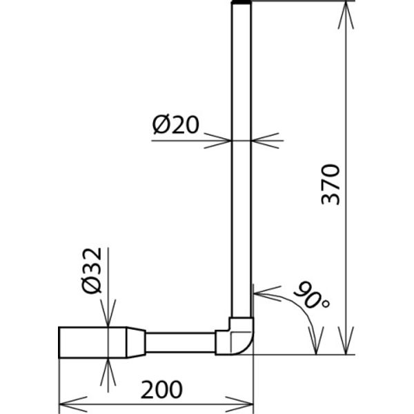 Test probe, angled (90°) with M8 threaded bolt for PHE 3-36kV image 2